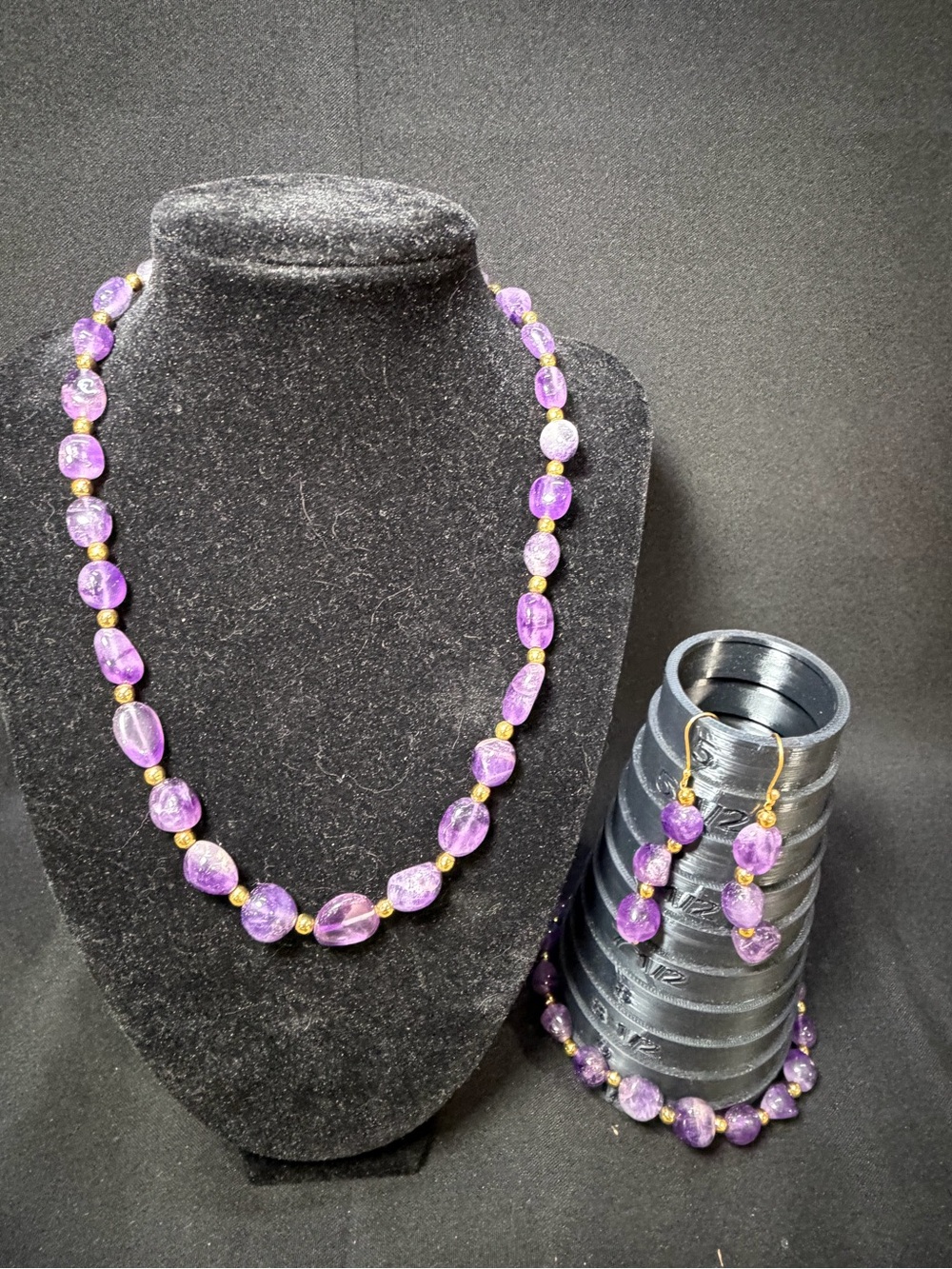 Stauer Lusso Amethyst Necklace, Bracelet & Earring Set